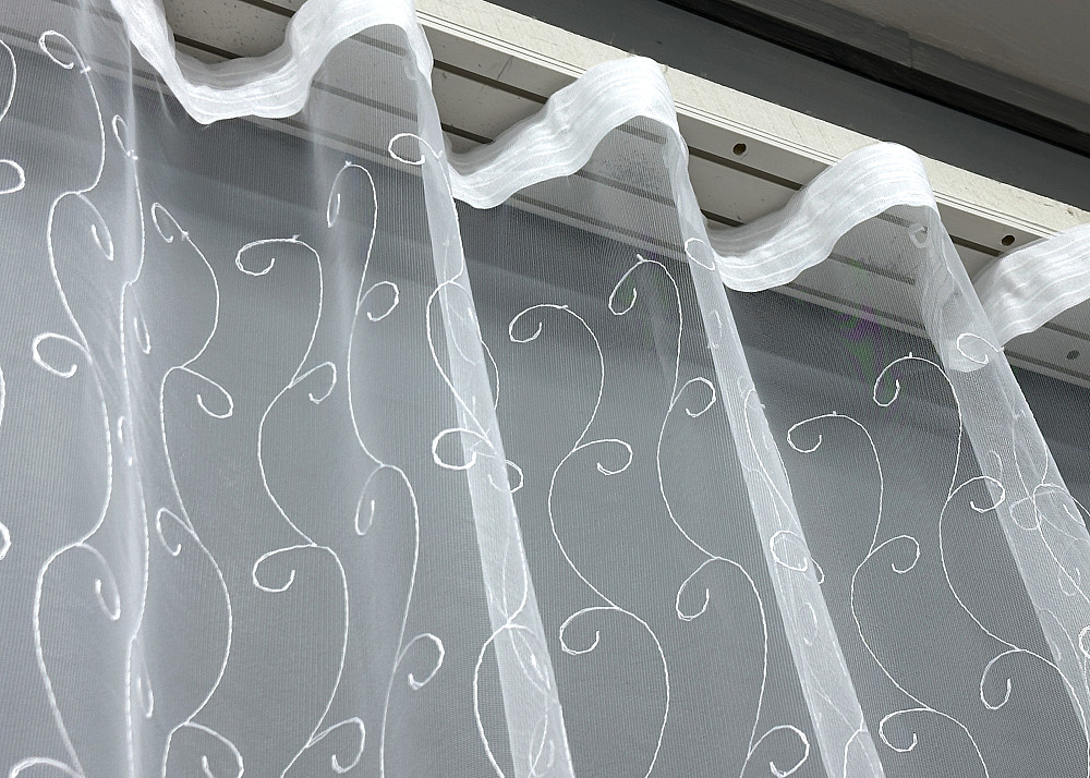 Тюль фатин з вишивкою колір холодний білий 1729т Київ - фото 7