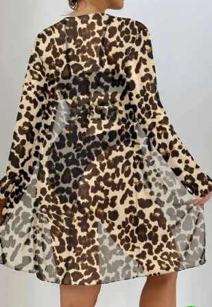 Леопардовий купальник трійка Чорний з принтом S Харків