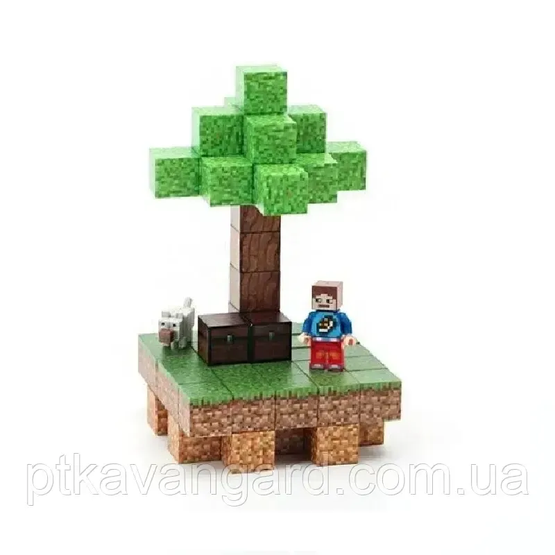 Конструктор магнітний майнкрафт 66 магнітних блока дерево на землі Dream World LZCK 041 Хмельницький - фото 5