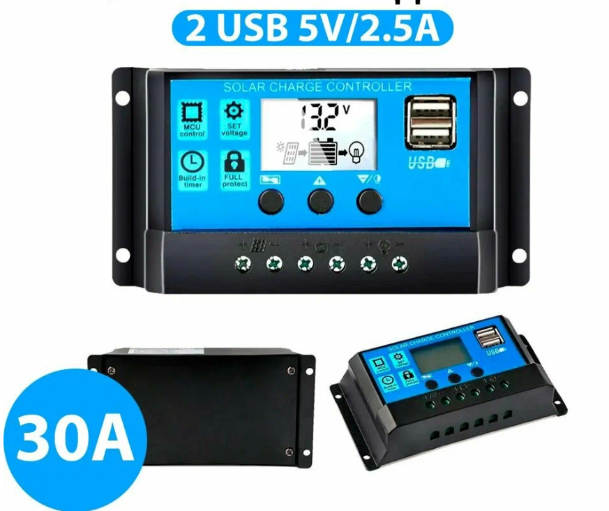 Контроллер солнечной батареи с ЖК дисплеем и USB 5В Киев - изображение 1