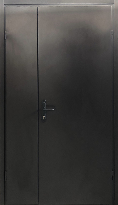 Двері технічні полуторні Метал/Метал, коричневі РАЛ 8019 Київ - фото 1