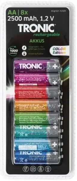 Аккумуляторные Батарейки Mignon AA NiMH 1,2V 2500 NiMh TRONIC 8шт Полтава - изображение 1