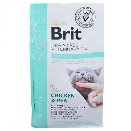 Корм сухой Brit Grain Free VetDiet Cat Struvite для кошек с мочейной болезнью с курицей и горохом 2 кг Киев
