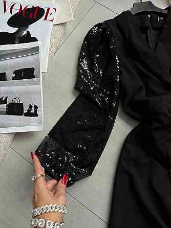 Стильний вечірній прямий комбінезон  креп дайвінг + паєтка 46/48 Одеса