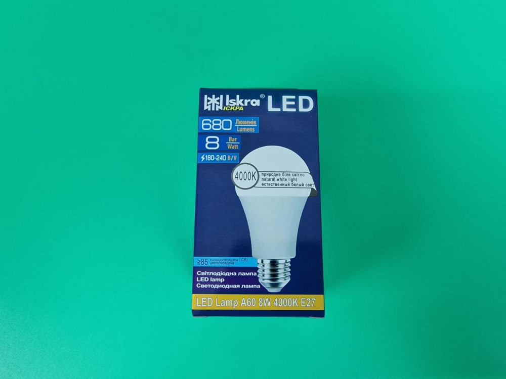 Лампа Світлодіодна LED A60 8W 4000К Е27 "Iskra" (1 шт.) Харків - фото 1