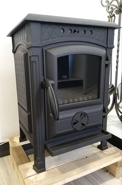 Чавунна піч-камін Spin Castina буржуйка на дровах 8 кВт до 60 м2 зі склом Schott Robax універсальний димохід Сербія Тернопіль - фото 2