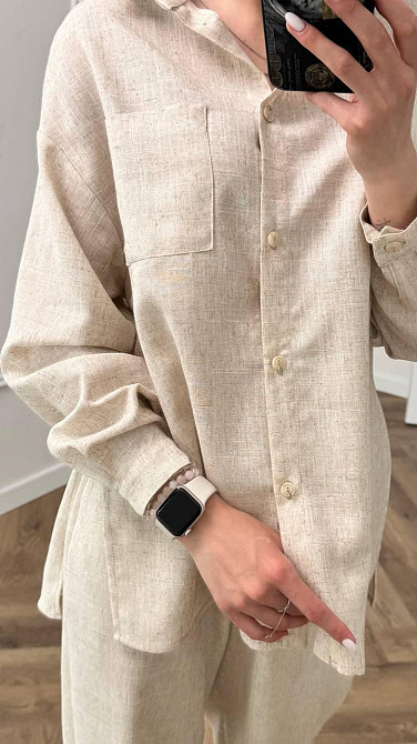 Костюм жіночий літній льон Пісок 50/52 Харків - фото 3