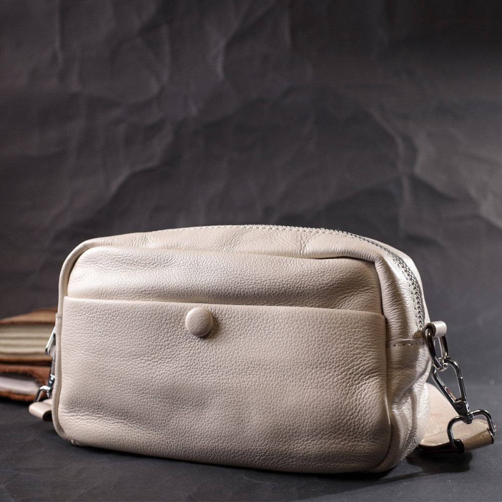 Качественная сумка для женщин из натуральной мягкой кожи Vintage 22438 Белая Киев - изображение 9