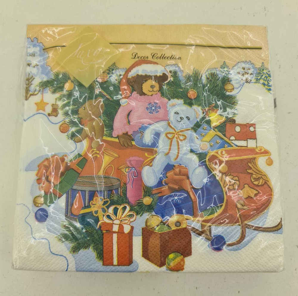 Новогодняя бумажная салфетка (ЗЗхЗЗ, 20шт) LuxyНГ Праздник приближается (839) (1 пачка) Харьков - изображение 3