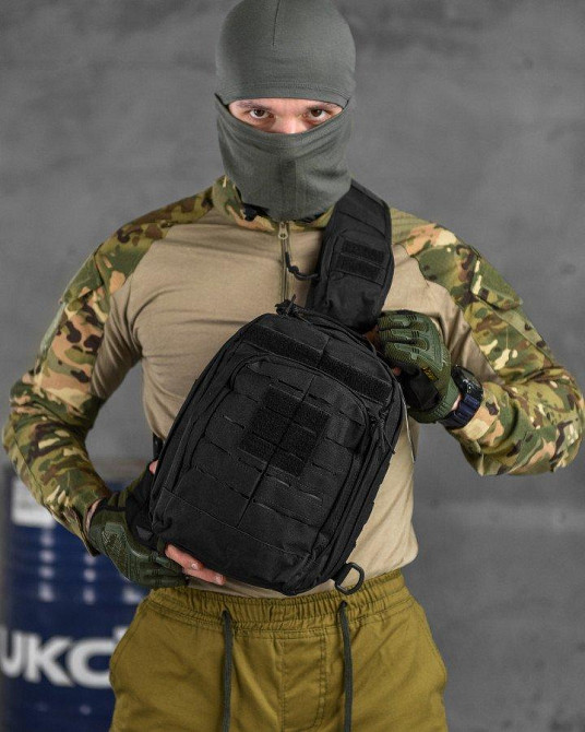 Сумка через плечо тактическая SILVER KNIGHT black РГ5516 Одесса - изображение 1