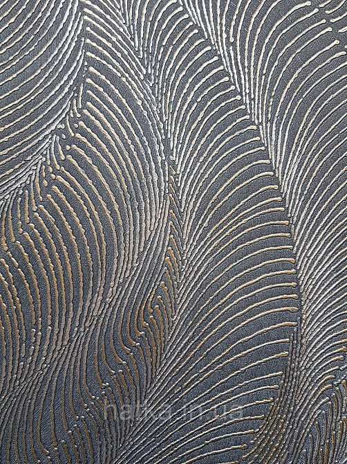 Обои виниловые на флизелиновой основе Rasch Incanto 1.06х10 абстракция волны металлик серые золотые 3д Киев - изображение 3