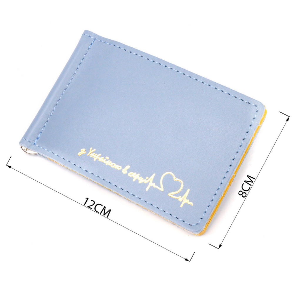 Превосходный кожаный зажим комби двух цветов Сердце GRANDE PELLE 16715 Желто-голубой Киев - изображение 3