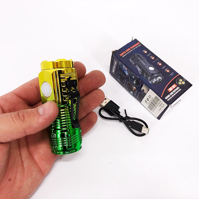Маленький корманный фонарик PLD-HP01-3LED, Армейский фонарик тактический, Фонарь для FI-343 домашних нужд Киев - изображение 2