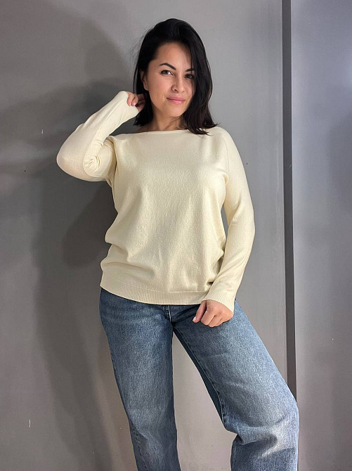 Джемпер женский ACCORDDREAM 9377 тонкий свитер простой базовый однотонный, молочний, one size Киев - изображение 8
