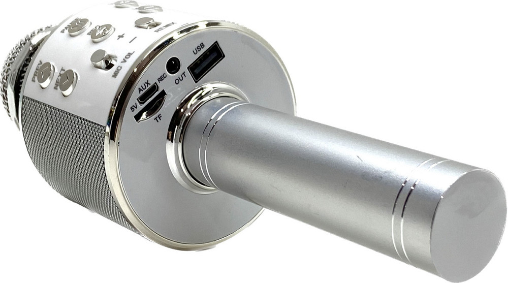 Мікрофон бездротовий караоке bluetooth USB колонка Срібний (С 48340) Чернігів - фото 5