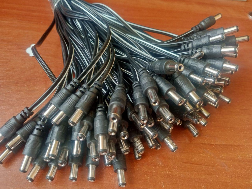 Разъем питания DC-M (D 5,5x2,1мм) => кабель длиной 25см black, Black plug OEM Q100 Полтава - изображение 1