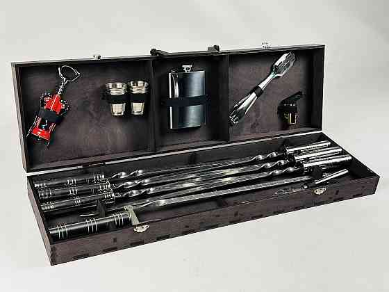 Подарочный набор шампуров в деревянном кейсе (Вуд на 18 предметов) HAPPY DAYS Тернополь