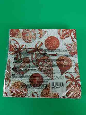 Новорічна серветка (ЗЗХЗ, 16 шт.) La Fleur "Червоні прикраси" (1 пачка) Харків