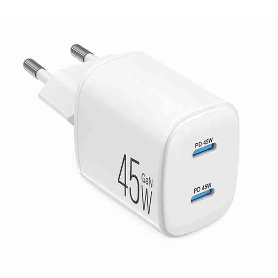Сетевое зарядное устройство Brevia ePowerGaN PD45W 2xUSB-C белый Львов