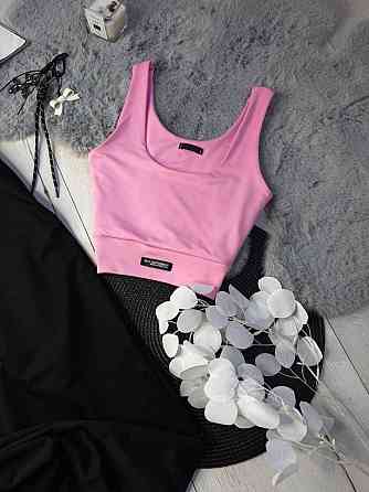 Жіночий стильний повсякденний костюм двоїнка та еластичний мікродайвінг Рожевий, 42/44 Одеса