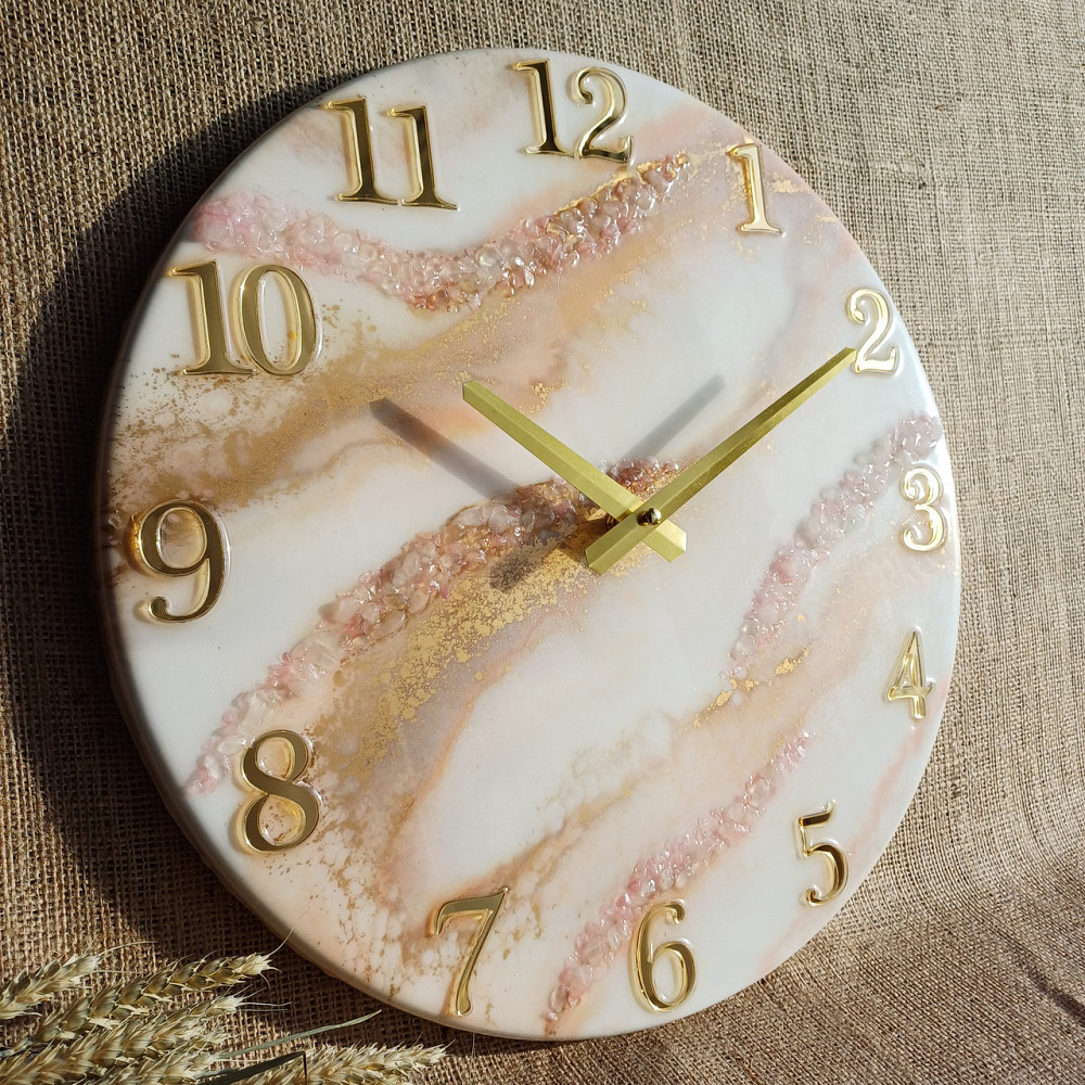 Часы настенные 40 см из эпоксидной смолы ручной работы Днепр - изображение 2