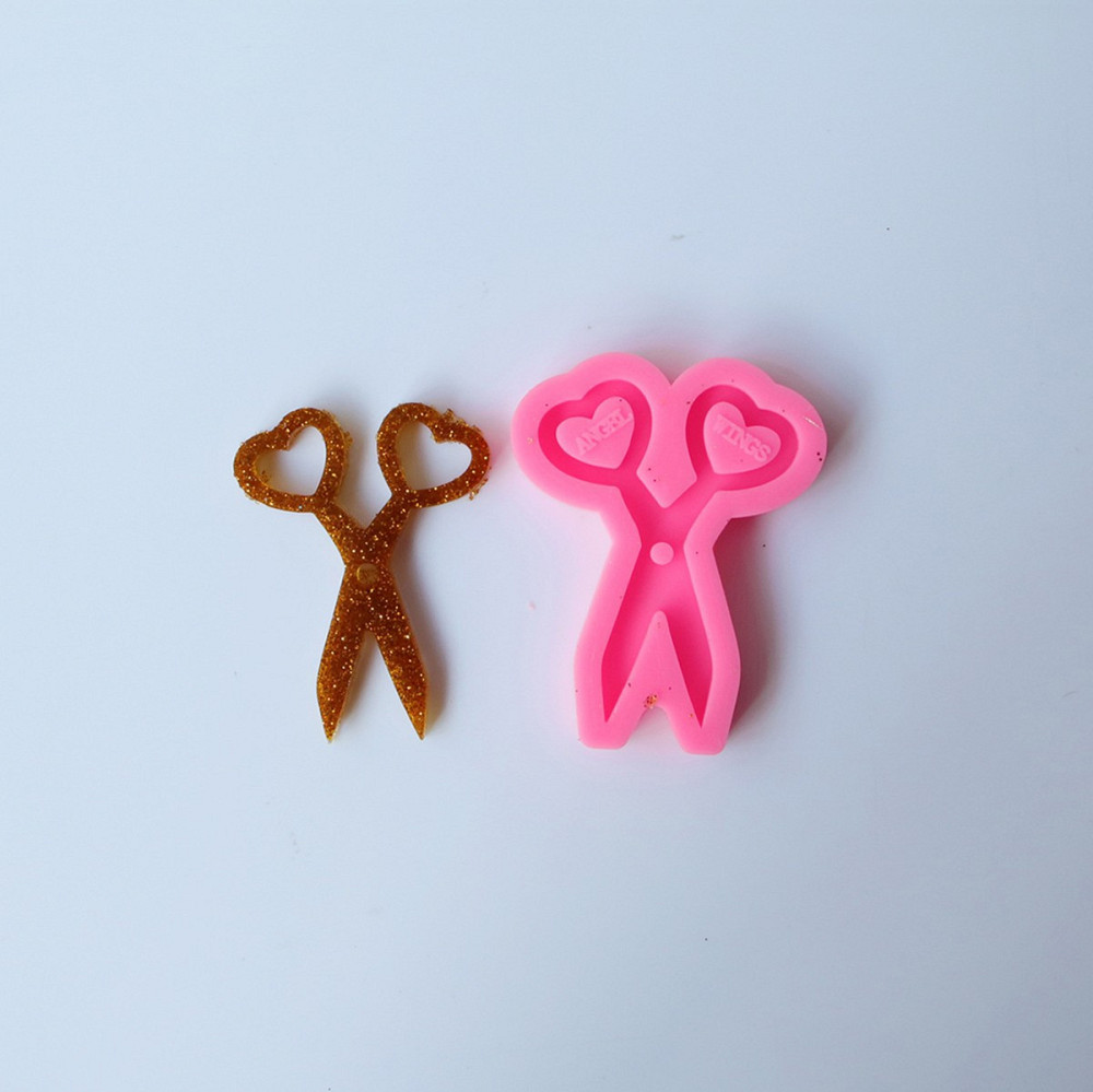 Силиконовый молд Ножницы 57 на 43 мм розовый Киев - изображение 3