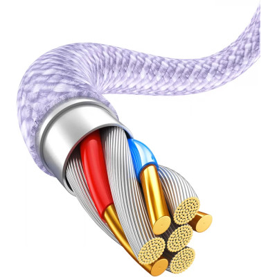 Дата кабель USB 2.0 AM to Lightning 1.0m 2.4A purple Baseus (CALD000405) Вінниця - фото 4