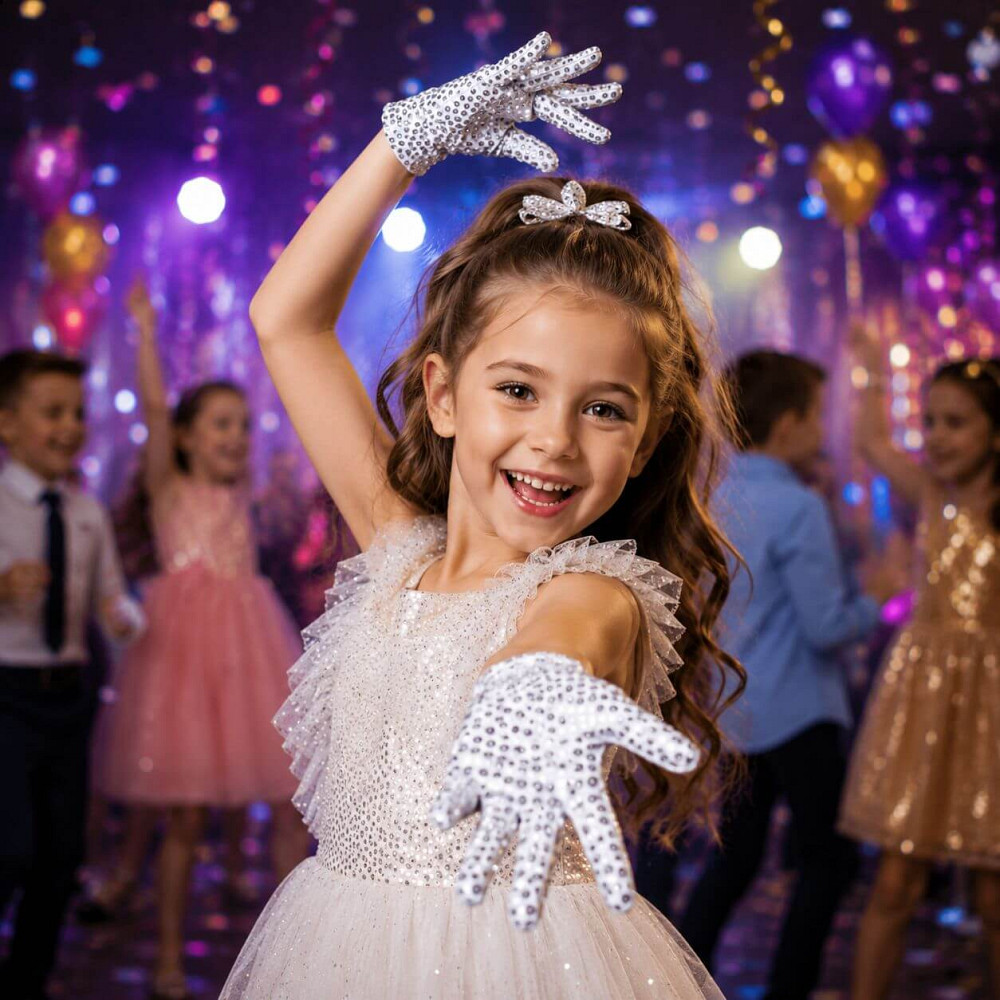 Перчатки ДЕТСКИЕ на 3-6 лет СЕРЕБРО Пайетки 17х7 см Киев - изображение 15