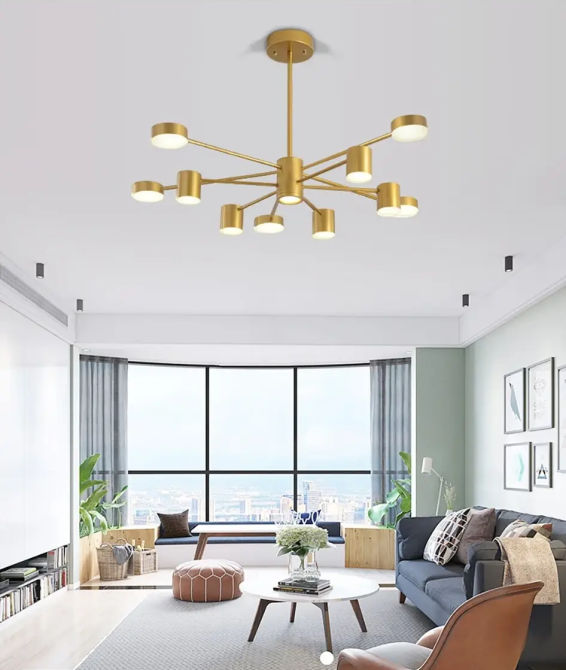 Светодиодная люстра Меркурий 8911 (Золотая) на 6+6 плафонов Винница - изображение 3