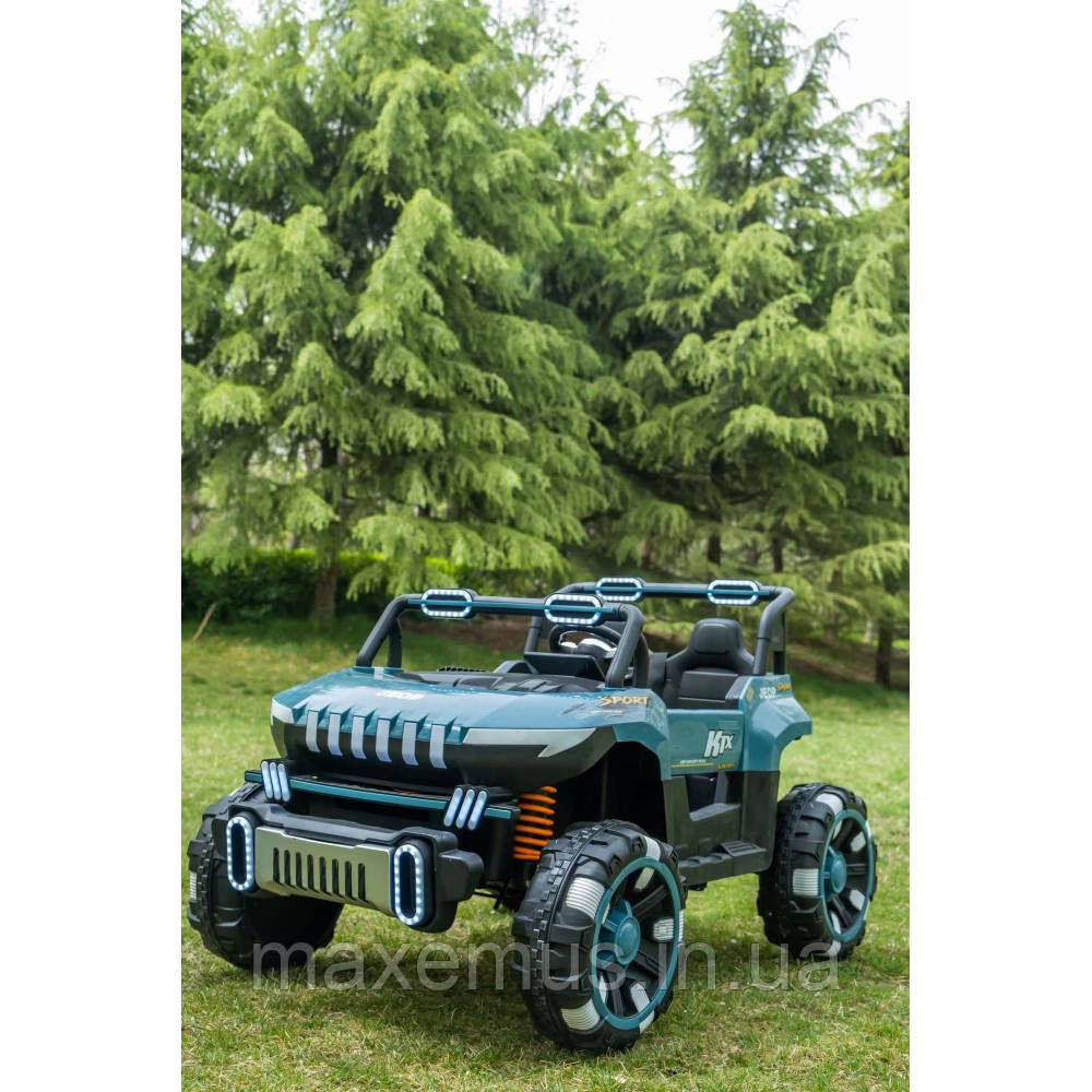 Детский электромобиль джип Spoko SP-8688 Зеленый (Полный привод 4х4, 2 местный, пульт р/к, 12V, Bluetooth) Мостиска - изображение 9