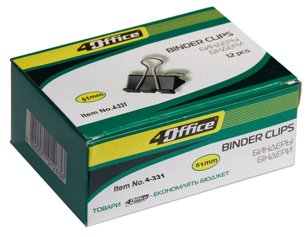 Біндер 51 мм "4Office" (за 12 шт.), 4-331, шт Київ - фото 1