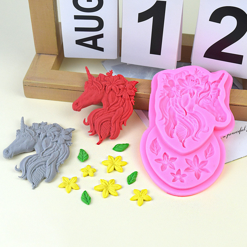Силиконовый молд Единорог 66 на 115 мм розовый Киев - изображение 1