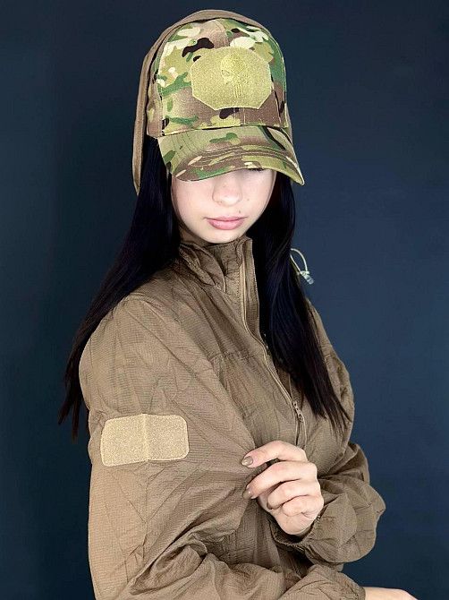 Жіноча тактична вітровка койот з капюшоном і велкро, нейлон, весна-літо, ультралегка Львів - фото 4