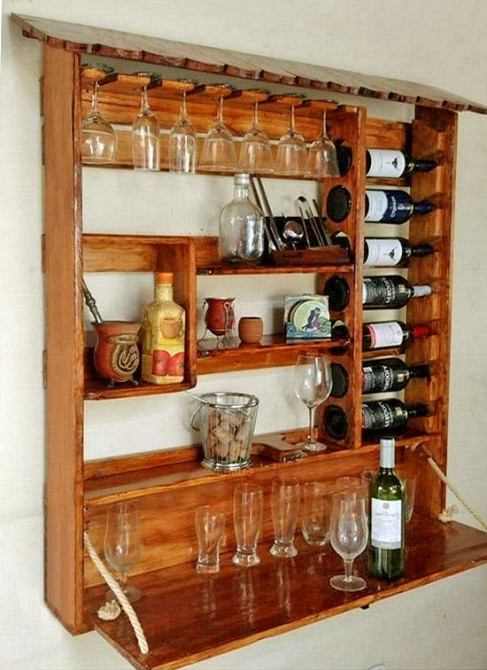 Настінна винна полиця "Хорокана" охра Миколаїв - фото 1