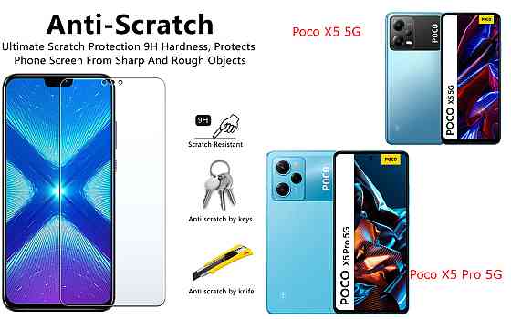 Защитное стекло NeoGlass для Poco X5 5G, Poco X5 Pro 5G – ультрапрозрачное и устойчивое Киев