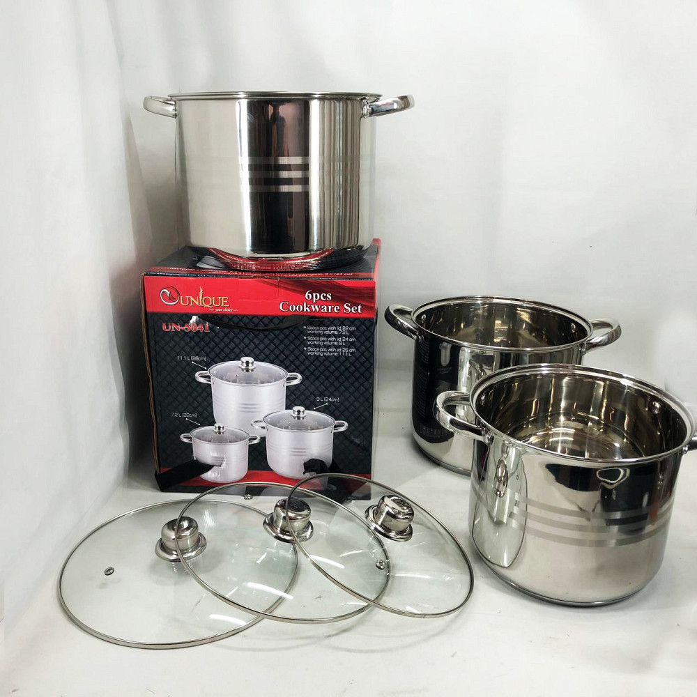 Комплект нержавеющих кастрюль Unique UN-5041, Кастрюля современный дизайн, Набор посуды с двух кастрюль CZ-57 Львов - изображение 7