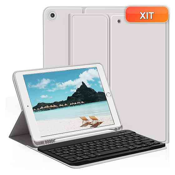 Чохол-клавіатура для iPad 10.2 (7/8/9 покоління) Сірий QWERTZ з відсіком для Apple Pencil Київ