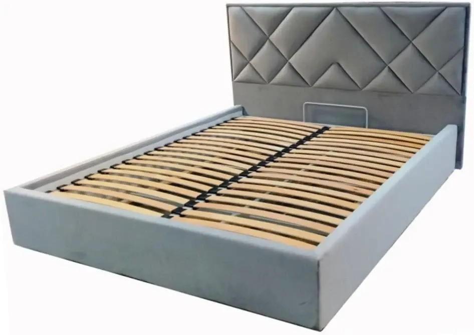 Кровать BNB Двуспальная Dracar Premium 180 х 200 см Simple С дополнительной металлической цельносварной рамой Синий Киев - изображение 1