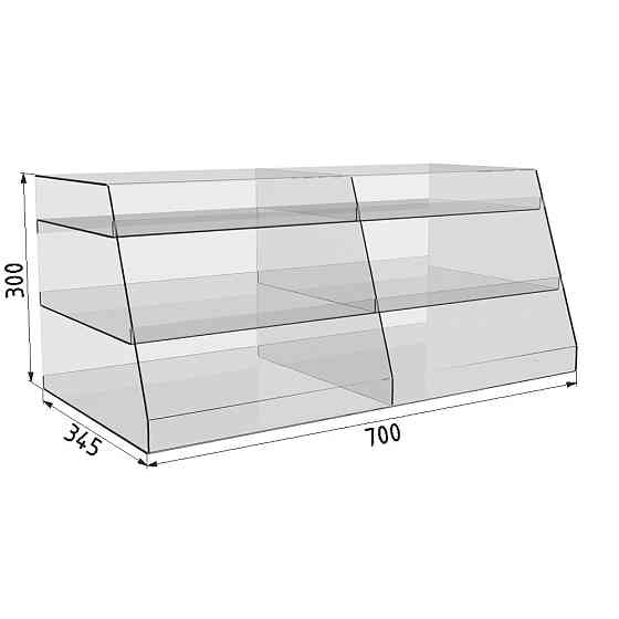 Підставка вітрина EKOSTAR 3 полки 700х345х300 Київ