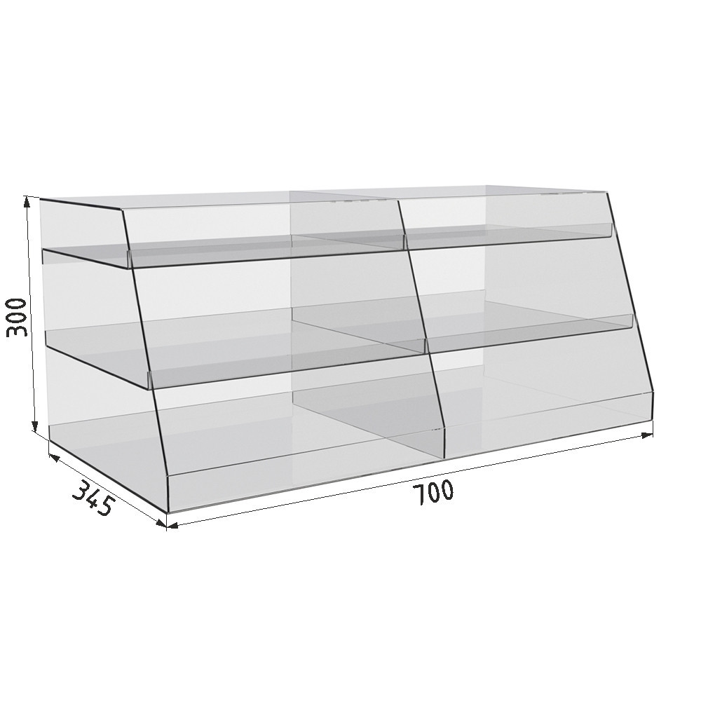 Підставка вітрина EKOSTAR 3 полки 700х345х300 Київ - фото 3