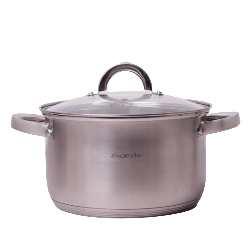 Каструля нержавіюча сталь 5,1л з кришкою порожнисті ручки 5622S KAMILLE Житомир - изображение 3