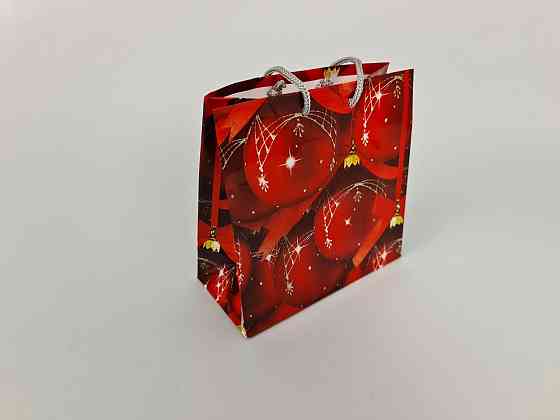 Новогодние, бумажные ,подарочные  пакеты с ручкой Чашка 16/16/8-007 (12 шт) Харьков