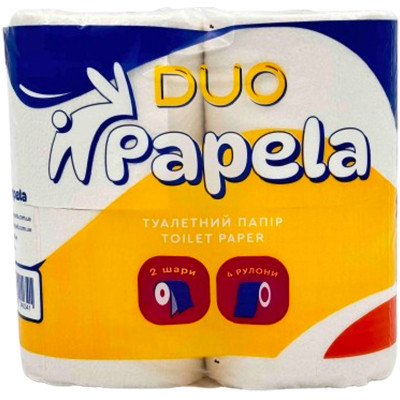 Туалетний папір Papela Duo 2 шари 120 відривів 4 рулони (4820270940341) Вінниця - фото 1