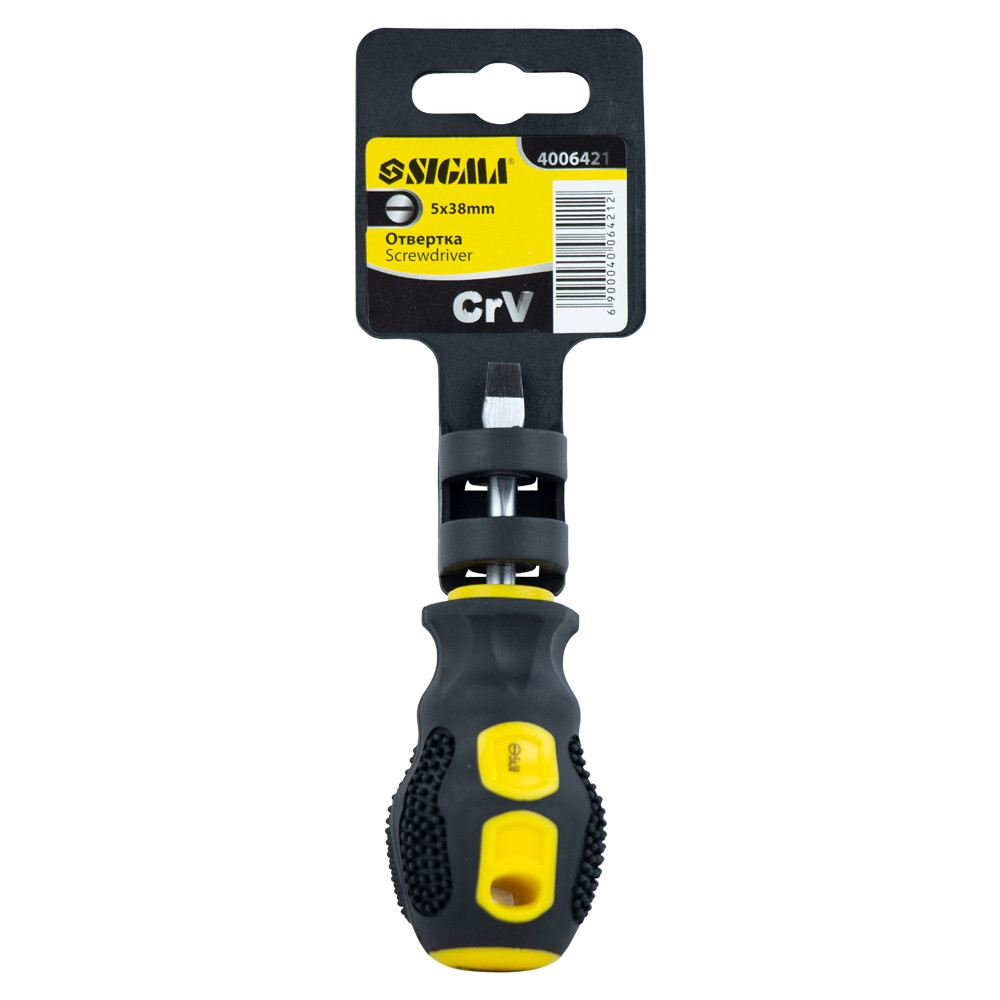 Sigma Отвертка шлицевая SL5.0×38мм CrV SIGMA (4006421) Коломия - фото 3