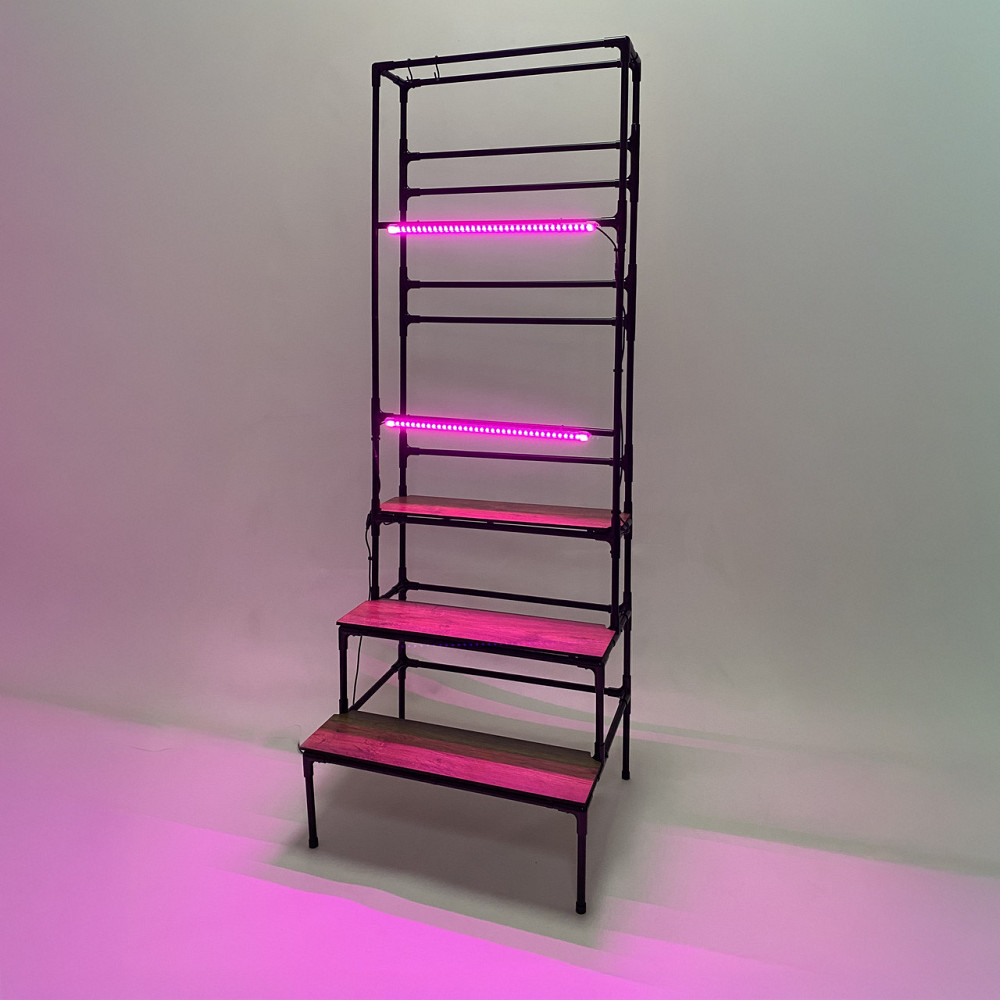 Підлогова східчаста підставка для квітів Barva Bicolor з фітолампами, висока, металева з підвісом го Бориспіль - фото 4