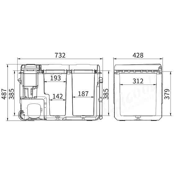 Компрессорный автохолодильник Alpicool WD45 (LG Compressor). Двухкамерный. До -20℃. Питание – 12, 24 Дніпро