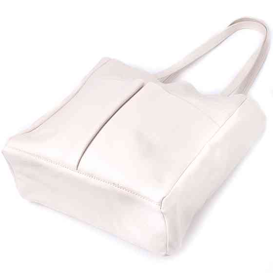 Містка сумка-шоппер з натуральної шкіри Shvigel 22843 Бежева Київ