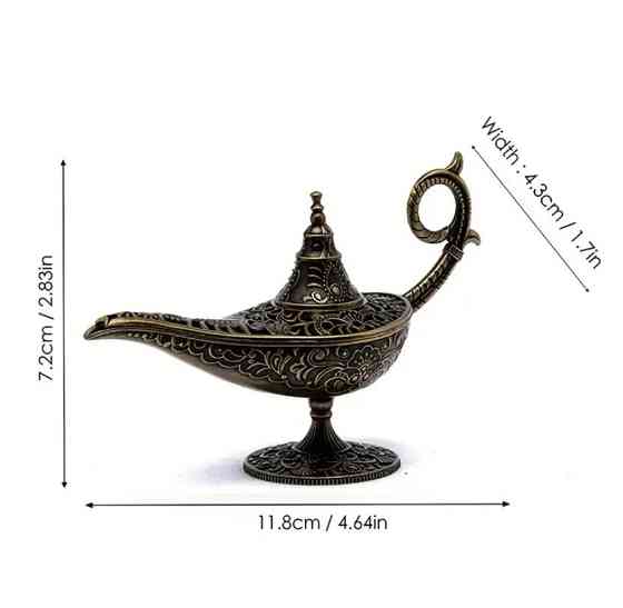 Вінтажний  металевий тримач для пахощів "Лампа Аладдіна". Міні-курильниця 11.5 см. Колір бронза Київ
