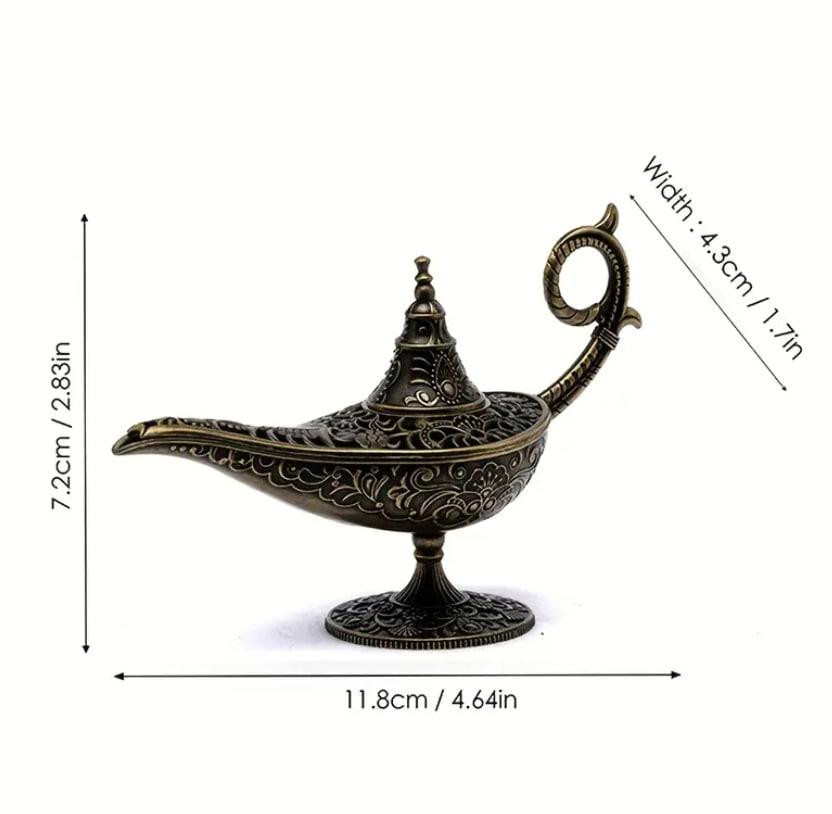 Вінтажний  металевий тримач для пахощів "Лампа Аладдіна". Міні-курильниця 11.5 см. Колір бронза Київ - фото 4