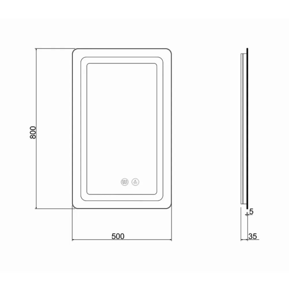 Дзеркало Qtap Mideya (DC-F911) 500х800 з LED-підсвіткою Touch, з антизапотіванням, димером QT2078F911W Київ - фото 13